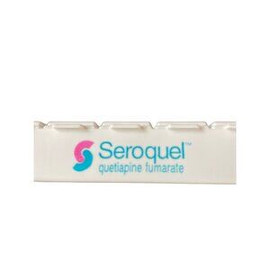 Seroquel Weekly Pill Organizer AM/PM Compartments Pharmaceutical Advertising
